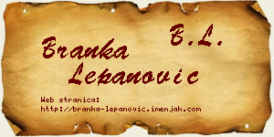 Branka Lepanović vizit kartica